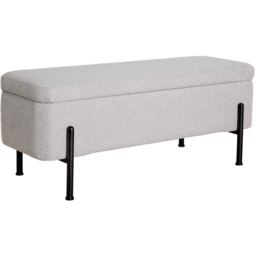 Home Source Oasis Grey Boucle Storage Ottoman with Metal Legs - Size: 44 x 110 x 42cm - Wilko - thumbnail 3