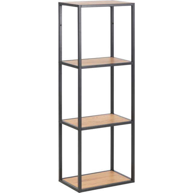 Florence Seaford 3 Shelf Oak and Black Metal Wall Shelf - Furniture To Go - Wilko - image 1