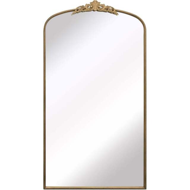 The Crown Gold Arched Metal Leaner Wall Mirror 174 x 96cm - MirrorOutlet - Wilko - image 1