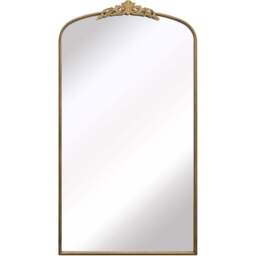The Crown Gold Arched Metal Leaner Wall Mirror 174 x 96cm - MirrorOutlet - Wilko - thumbnail 1