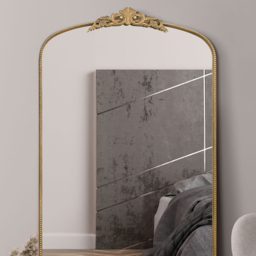 The Crown Gold Arched Metal Leaner Wall Mirror 174 x 96cm - MirrorOutlet - Wilko - thumbnail 6