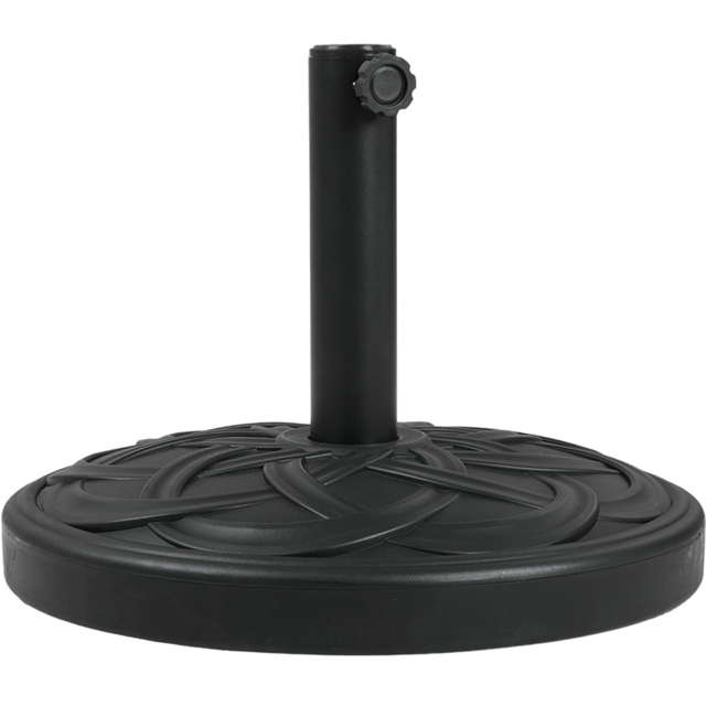 Living and Home Spiral Cross Effect Heavy Duty Round Umbrella Base 25kg - Size: 35 x 45 x 45cm - Black - Wilko - image 1