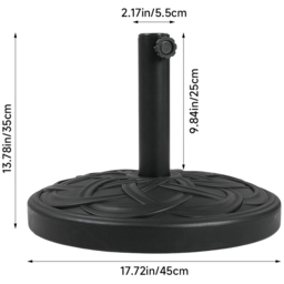 Living and Home Spiral Cross Effect Heavy Duty Round Umbrella Base 25kg - Size: 35 x 45 x 45cm - Black - Wilko - thumbnail 7
