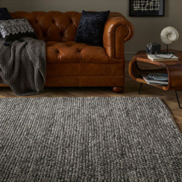 Esselle Home Delilah Grey Mottled Wool Pebble Rug 160 x 230cm - Size: 230 x 160 x 1.9cm - Wilko - thumbnail 3