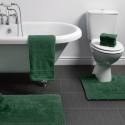 Allure Bath Fashions Luxury Reversible Dark Green Heavyweight Pedestal Toilet Mat 53 x 55cm - Size: 53 x 55 x 1cm - Wilko - thumbnail 3