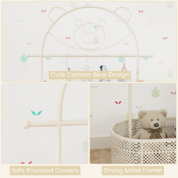 Costway White Adjustable Height Kid Clothes Rack with Storage Basket - Size: 81 x 34 x 182cm - Wilko - thumbnail 5