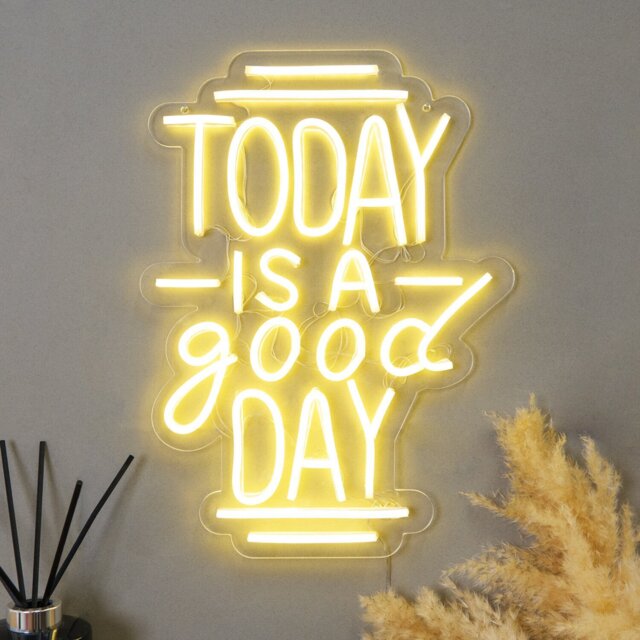 Today Is A Good Day Neon Sign - White - Wilko - image 1