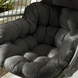 Furniturebox Veza Rattan Grey Hanging Egg Chair with Cushion - Size: Single Seater - Wilko - thumbnail 6