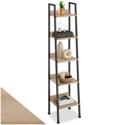 Tectake 5 Shelf Oak Wood Light Shelving Unit 31.5 x 35.5cm - Brown - Wilko - thumbnail 3
