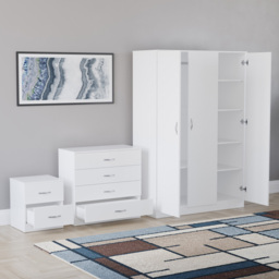 Vida Designs Riano White 3 Piece Bedroom Furniture Set - Wilko - thumbnail 5