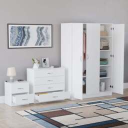 Vida Designs Riano White 3 Piece Bedroom Furniture Set - Wilko - thumbnail 6