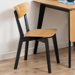 Florence Roxby Set of 2 Black and Oak Dining Chairs - Furniture To Go - Wilko