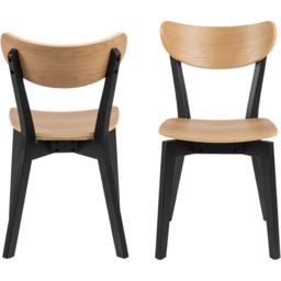 Florence Roxby Set of 2 Black and Oak Dining Chairs - Furniture To Go - Wilko - thumbnail 4