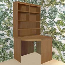 R White Cabinets Corner 6 Shelf Computer Desk with Hutch Brown - Size: 182.8 x 94 x 54cm - Wilko
