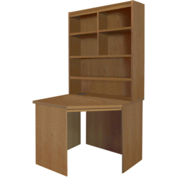 R White Cabinets Corner 6 Shelf Computer Desk with Hutch Brown - Size: 182.8 x 94 x 54cm - Wilko - thumbnail 3