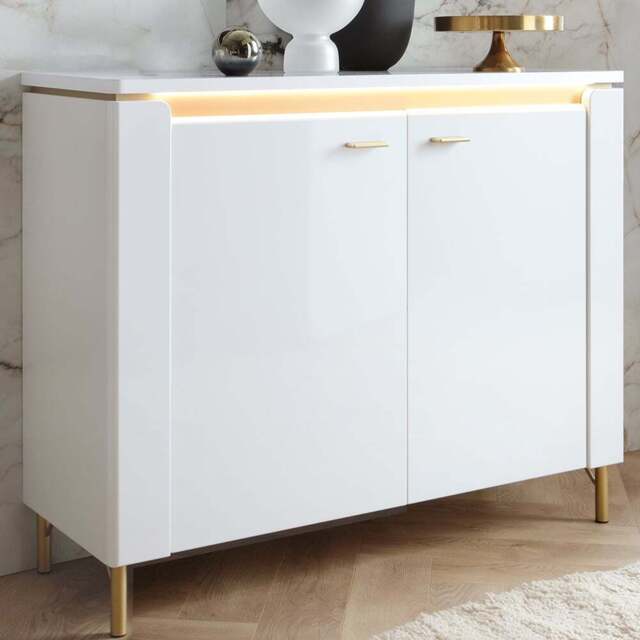 Furniture To Go Lazio 2 Door Alpine White Sideboard - Wilko - image 1