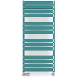 Terma Warp T Bold Matt Teal Heated Towel Rail 2660 BTU 1110 x 500mm - Size: 111 x 50 x 11.2cm - Blue - Wilko - thumbnail 4