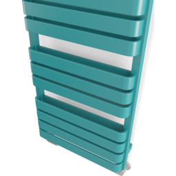 Terma Warp T Bold Matt Teal Heated Towel Rail 2660 BTU 1110 x 500mm - Size: 111 x 50 x 11.2cm - Blue - Wilko - thumbnail 6