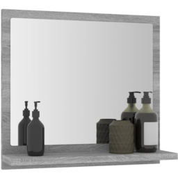 vidaXL Single Shelf Grey Sonoma Bathroom Mirror 40 x 10.5 x 37cm - Size: 37 x 40 x 10.5cm - Wilko - thumbnail 6