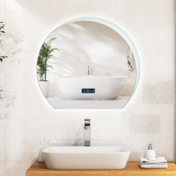 Costway LED Half Circle Bathroom Mirror - Size: 70 x 63cm - Silver - Wilko - thumbnail 3