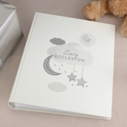 Personalised Memento New Baby Moon and Stars Square Photo Album - Size: 2.3 x 2.3 x 0.3cm - White - Wilko - thumbnail 3