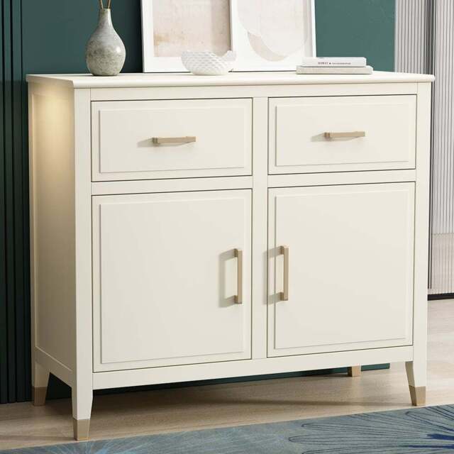 Palazzi 2 Doors 2 Drawers White Sideboard - Size: 40 x 95 x  85cm - Wilko - image 1