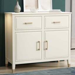 Palazzi 2 Doors 2 Drawers White Sideboard - Size: 40 x 95 x  85cm - Wilko - thumbnail 1