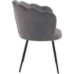 Home Source Grey Scallop Chair with Black Metal Legs - Size: Single - Wilko - thumbnail 4