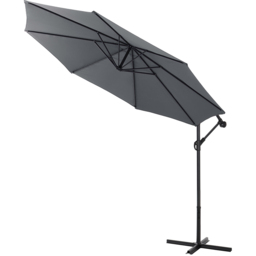 Living and Home Dark Grey Cantilever Parasol with Cross Base 3m - Wilko - thumbnail 4