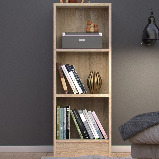 Florence Basic 2 Shelf Oak Narrow Low Bookcase - Brown - Furniture to Go - Wilko - image 1