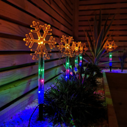 Samuel Alexander Snowflake Multicoloured LED Christmas Path Light 8 Pack - Size: 35 x 12 x 12cm - Wilko - thumbnail 6