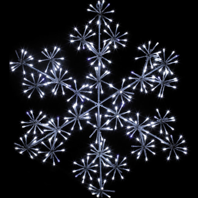 The Christmas Workshop 300 LED White Starburst Snowflake 60cm - Wilko - image 1