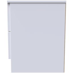 Crowndale Milan 2 Drawer White Gloss Compact Bedside Cabinet Ready Assembled - White Gloss & White - Wilko - thumbnail 4