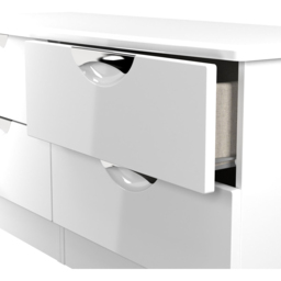 Crowndale Camden 4 Drawer White Gloss and White Bed Box Ready Assembled - Size: 51 x 112 x 42cm - White Gloss & White - Wilko - thumbnail 6