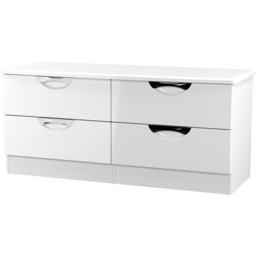 Crowndale Camden 4 Drawer White Gloss and White Bed Box Ready Assembled - Size: 51 x 112 x 42cm - White Gloss & White - Wilko - thumbnail 4