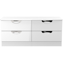Crowndale Camden 4 Drawer White Gloss and White Bed Box Ready Assembled - Size: 51 x 112 x 42cm - White Gloss & White - Wilko - thumbnail 3