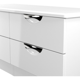 Crowndale Camden 4 Drawer White Gloss and White Bed Box Ready Assembled - Size: 51 x 112 x 42cm - White Gloss & White - Wilko - thumbnail 7