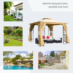 Outsunny 3 x 3m Cream Marquee Gazebo Tent with Sides - Size: 280 x 300 x 300cm - Wilko - thumbnail 4