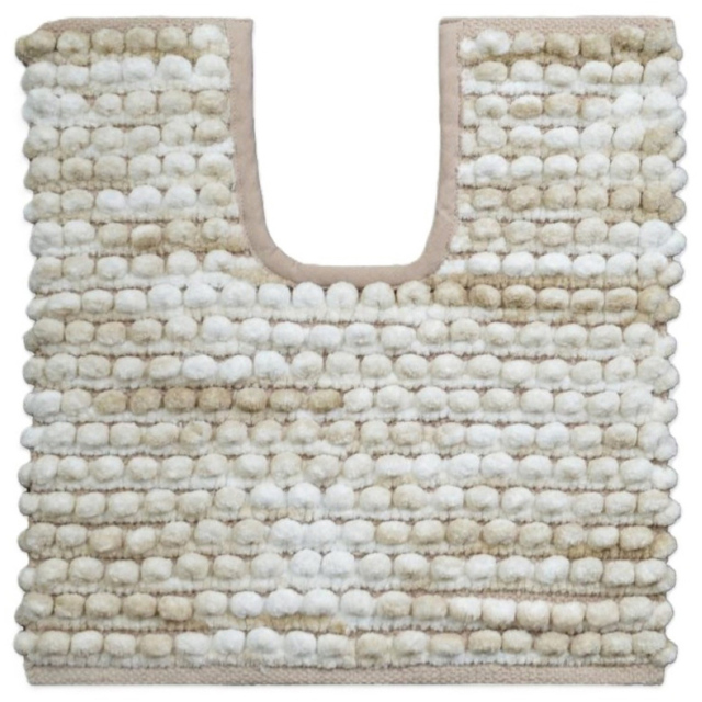 Allure Bath Fashions Natural Marble Effect Chunky Bobble Non Slip Toilet Mat 50 x 50cm - Size: 50 x 50 x 1cm - Brown - Wilko - image 1