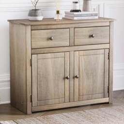 Vida Designs Panama 2 Drawer Pine Sideboard - Size: 40 x 93 x 80cm - Brown - Wilko - thumbnail 1