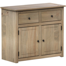 Vida Designs Panama 2 Drawer Pine Sideboard - Size: 40 x 93 x 80cm - Brown - Wilko - thumbnail 3