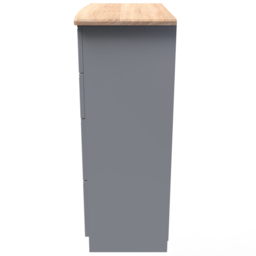 Crowndale Victoria 4 Drawer Dusk Grey and Oak Chest of Drawers - Wilko - thumbnail 4