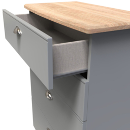 Crowndale Victoria 4 Drawer Dusk Grey and Oak Chest of Drawers - Wilko - thumbnail 7
