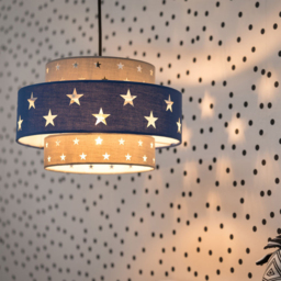 ValueLights Weaver 2-Tier Blue and Light Grey Star Cut-Out Ceiling Lamp Shade - Size: 30 x 17.5 x 30cm - Wilko - thumbnail 5