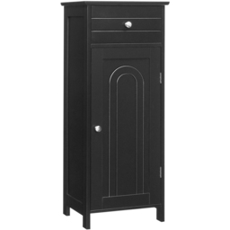 Costway Single Door Single Drawer Black Storage Cabinet - Size: 96 x 38 x 12cm - Wilko - thumbnail 3