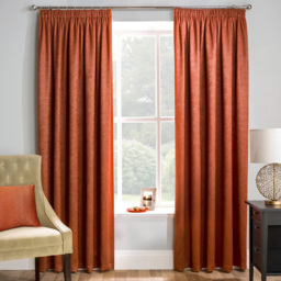 Enhanced Living Matrix Orange Thermal Pencil Pleat Readymade Curtains 117 x 183cm - Wilko