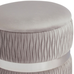GFW Eden Grey Soft Velvet Storage Stool - Size: 41 x 38 x 38cm - Wilko - thumbnail 5