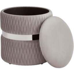 GFW Eden Grey Soft Velvet Storage Stool - Size: 41 x 38 x 38cm - Wilko - thumbnail 4