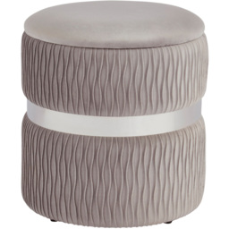 GFW Eden Grey Soft Velvet Storage Stool - Size: 41 x 38 x 38cm - Wilko - thumbnail 3