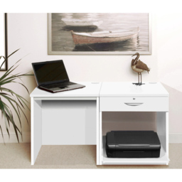 R White Cabinets 3 Drawer White Set-01 Desk with Printer Shelf - Size: 72.8 x 120 x 54cm - Wilko - thumbnail 5